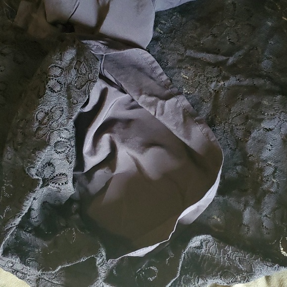 Black flower lace detailed button down blouse. - Picture 4 of 4